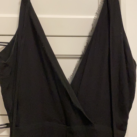 Deep V Neck Black Romper - Picture 2 of 5